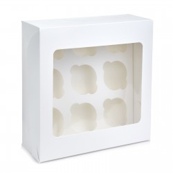 Коробка на 9 капкейків із прямокутним віконцем, 240*250*90