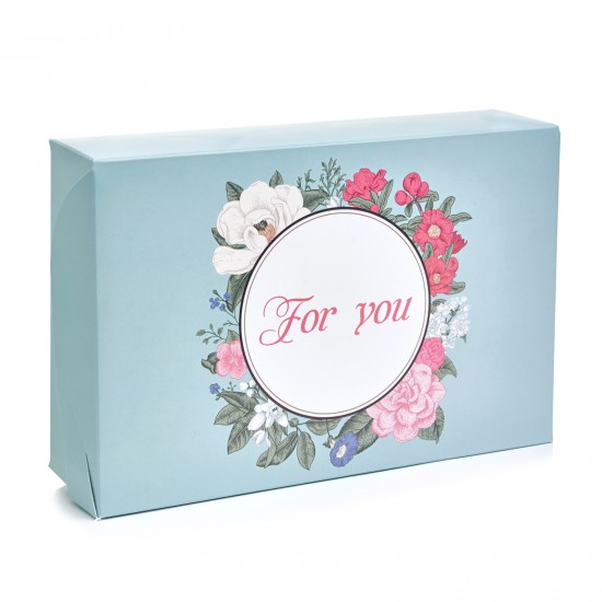 Коробка для еклерів, зефіра "For you" бірюзова, 225*150*60 Коробка для еклерів, зефіра "For you" бірюзова, 225*150*60