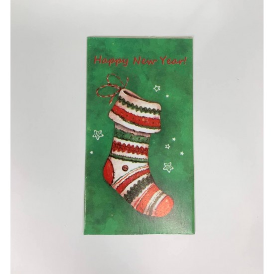 Бірка «Happy New Year» шкарпетка #1. 50 * 90, 20 шт. Бірка «Happy New Year» шкарпетка #1. 50 * 90, 20 шт.