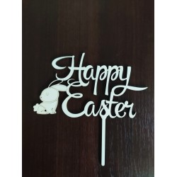 Топпер "Happy Easter" із зайчиком (ХДВ 3мм.)