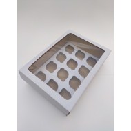 Коробка на 12 капкейків з вікном із мікрогофрокартону, 350*250*110