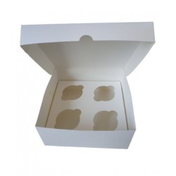 Коробка на 4 капкейки "Біла" без вікна, 200*200*90