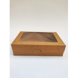 Коробка для еклерів із вікном з крафта, 225*150*60 Коробка для еклерів із вікном з крафта, 225*150*60