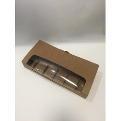 Коробка для еклерів та тістечок Ескімо з вікном, крафт, 310*144*50 Коробка для еклерів та тістечок Ескімо з вікном, крафт, 310*144*50