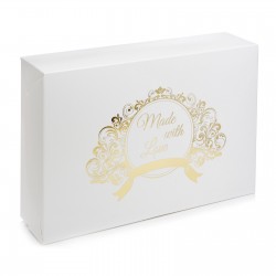 Коробка "Make with love" тиснення золотом для макаронс, пряників, 225*150*60