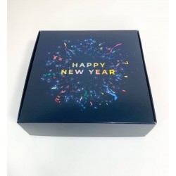 Коробка «Happy New Year” салют с тиснением, 150*150*50