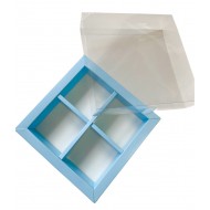 Коробка для моті на 4 шт. блакитна, 130*126*35