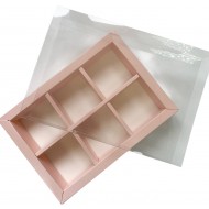 Коробка для моті на 6 шт. пудрова, 190*128*35