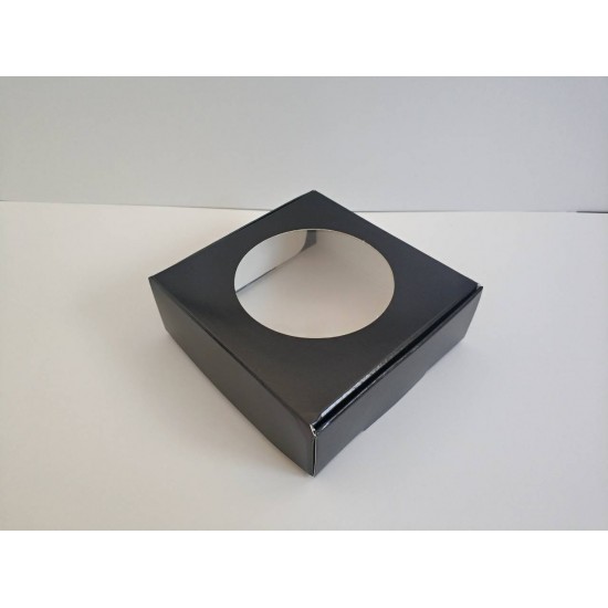 Коробка "Черная" лакированная для макаронс, пряников, конфет, 100*100*36 Коробка "Черная" лакированная для макаронс, пряников, конфет, 100*100*36