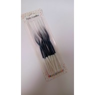 Свічки хвилясті амбре чорно-білі глянцеві, 12 шт.