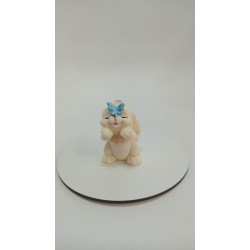 Фігурка із шоколадної глазурі "Зайченя з блакитним метеликом"