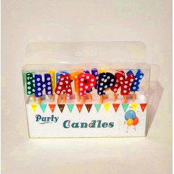 Свічки для торту "Happy Birthday" різнокольорові Свічки для торту "Happy Birthday" різнокольорові