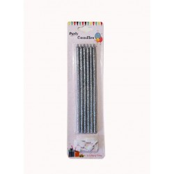 Свічки срібні з блиском, 6 шт.