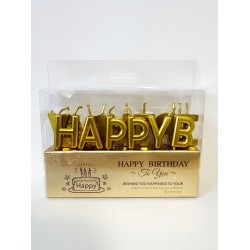 Свічки для торту "Happy Birthday" золото Свічки для торту "Happy Birthday" золото