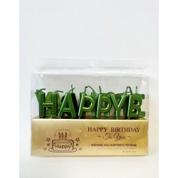 Свічки для торту "Happy Birthday" зелені Свічки для торту "Happy Birthday" зелені