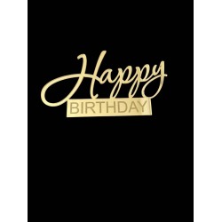 Топер "Happy Birthday" з золотого акрилу 2 мм, 115*60