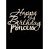 Топер "Happy Birthday princess" з золотого акрилу 2 мм, 110*80