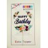 Топпер "Happy birthday” цветочный №5, акриловый пластик, 110*170