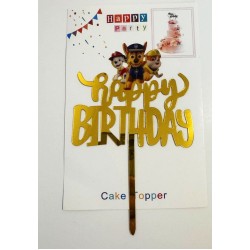 Топпер "Happy birthday” Щенячий патруль №4, акриловий пластик, 110*170