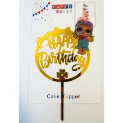 Топпер "Happy birthday” ЛОЛ №2, акриловий пластик, 110*170