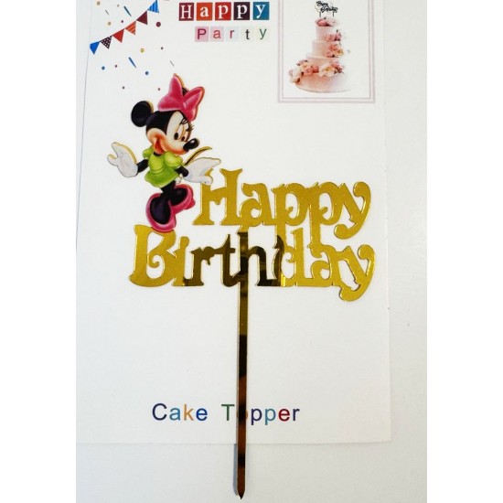 Топпер "Happy birthday” Міккі і Мінні Маус №1, акриловий пластик, 110*170