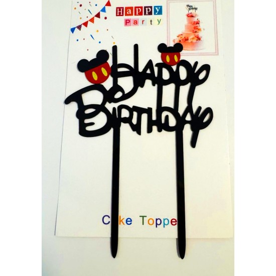 Топпер "Happy birthday” Міккі і Мінні Маус №4, акриловий пластик, 110*170