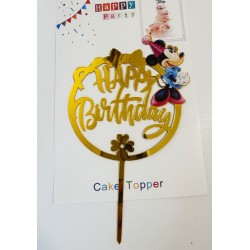 Топпер "Happy birthday” Міккі і Мінні Маус №5, акриловий пластик, 110*170