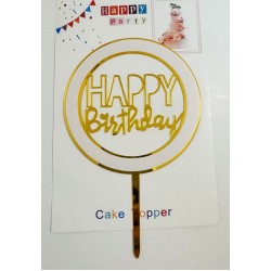 Топпер "Happy birthday” в колі №4, акриловий пластик, 110*170 Топпер "Happy birthday” в колі №4, акриловий пластик, 110*170