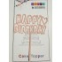 Топпер "Happy birthday” Ніжно-рожевий з серцем, акриловий пластик, 110*160
