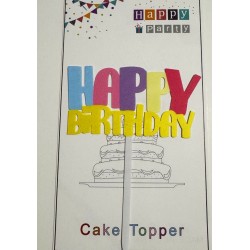 Топпер "Happy birthday” кольоровий, акриловий пластик, 110*160