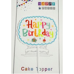 Топпер "Happy birthday” Тучка, акриловый пластик, 110*160