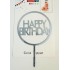 Топпер "Happy birthday” круг серебро, акриловый пластик, 110*160