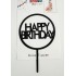 Топпер "Happy birthday” круг черный, акриловый пластик, 110*160