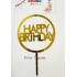 Топпер "Happy birthday” круг золото, акриловый пластик, 110*160