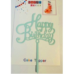 Топпер "Happy birthday” №22 ніжно блакитний, акриловий пластик, 110*160 Топпер "Happy birthday” №22 ніжно блакитний, акриловий пластик, 110*160