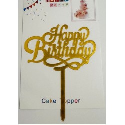 Топпер "Happy birthday” №24 золото, акриловий пластик, 110*160 Топпер "Happy birthday” №24 золото, акриловий пластик, 110*160