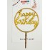 Топпер "Happy birthday” золотий №52 зі стразами, акриловий пластик, 110*160