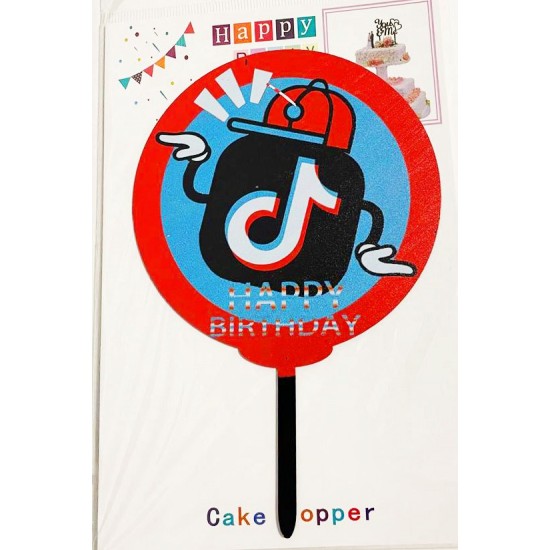 Топпер "Happy birthday” TikTok #2, акриловий пластик, 110*160