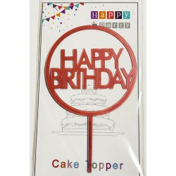 Топпер "Happy birthday” рожевий №160, акриловий пластик, 110*160 Топпер "Happy birthday” рожевий №160, акриловий пластик, 110*160