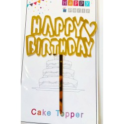 Топпер "Happy birthday” золотий №165, акриловий пластик, 110*160 Топпер "Happy birthday” золотий №165, акриловий пластик, 110*160