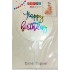 Топпер "Happy birthday” прозорий круг з голограмою №170, акриловий пластик, 110*160