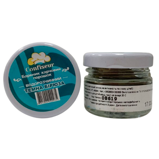 Барвник сухий водорозчинний Confiseur "Темна бірюза", 30 мл