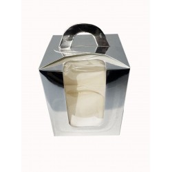 Коробка на 1 капкейк срібло з віконцем, 110*90*90