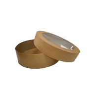 Крафтова коробка «тубус» для макаронс з пластиковим віконцем, 210*60мм