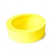 Коробка «тубус» для макаронс с пластиковым окошком, цвет - жёлтый, 210*60мм