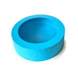 Коробка «тубус» для макаронс з пластиковим віконцем, колір - блакитний, 210*60мм