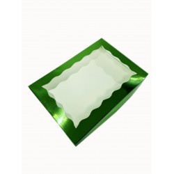 Коробка для пряників  з фігурним віконцем "Зелена", 220*150*30