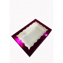 Коробка для пряників  з фігурним віконцем "Фуксія", 220*150*30