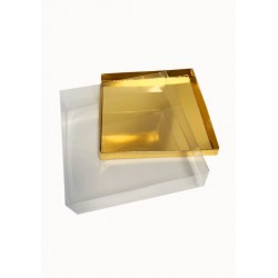 Коробка "Акваріум" золото, 200*200*50мм