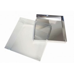 Коробка "Акваріум" срібло, 200*200*50мм